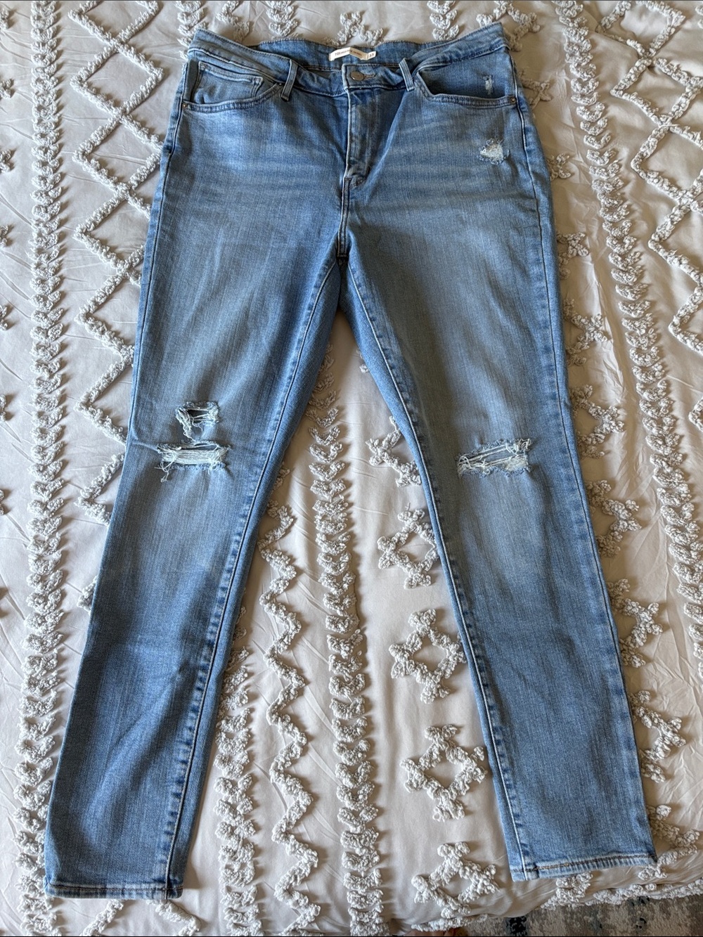 Levi's Light Blue Distressed Skinny Jeans